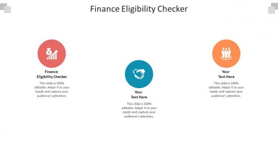 Finance eligibility checker ppt powerpoint presentation professional visual aids cpb