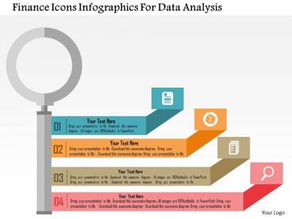 Finance icons infographics for data analysis flat powerpoint design