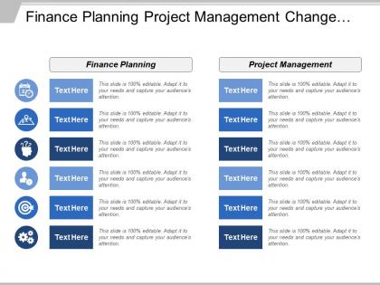 Finance planning project management change management performance improvement