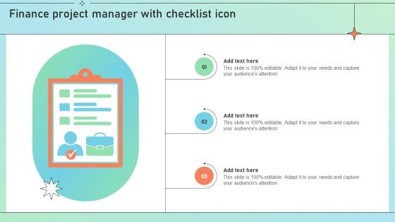 Finance Project Manager With Checklist Icon