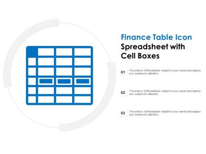 Finance table icon spreadsheet with cell boxes