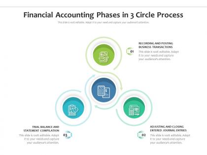 Financial accounting phases in 3 circle process