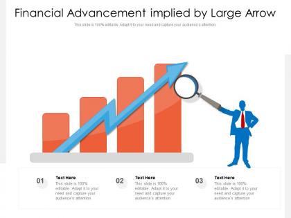 Financial advancement implied by large arrow