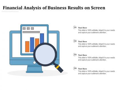 Financial analysis of business results on screen