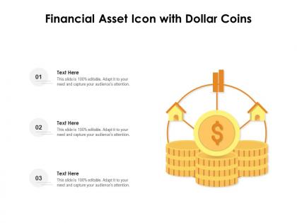 Financial asset icon with dollar coins