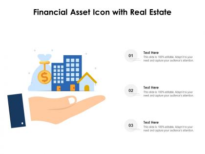 Financial asset icon with real estate