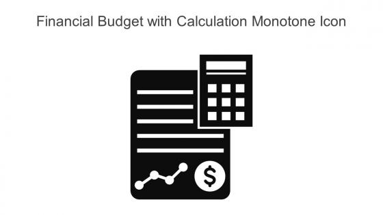 Financial Budget With Calculation Monotone Icon In Powerpoint Pptx Png And Editable Eps Format