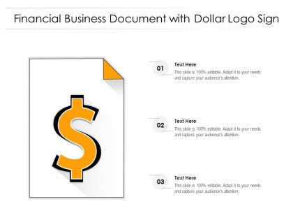 Financial business document with dollar logo sign