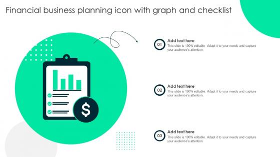 Financial Business Planning Icon With Graph And Checklist