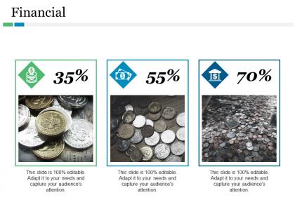 Financial coins with three images ppt model samples