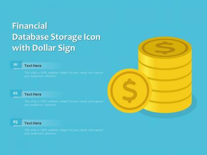 Financial database storage icon with dollar sign