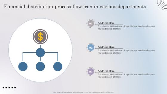 Financial Distribution Process Flow Icon In Various Departments