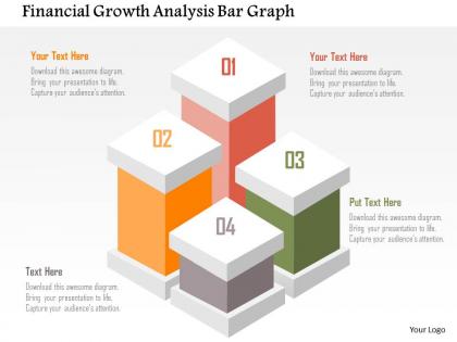Financial growth analysis bar graph flat powerpoint design