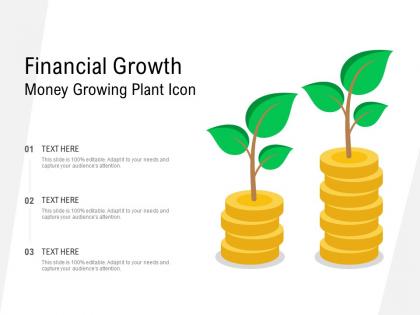 Financial growth money growing plant icon