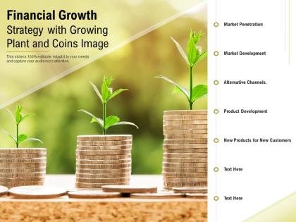 Financial growth strategy with growing plant and coins image