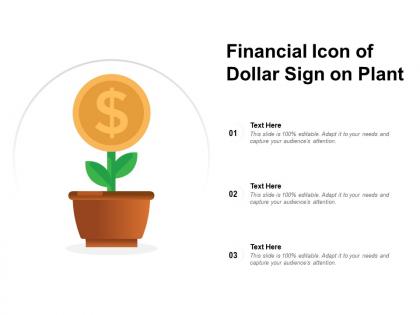 Financial icon of dollar sign on plant