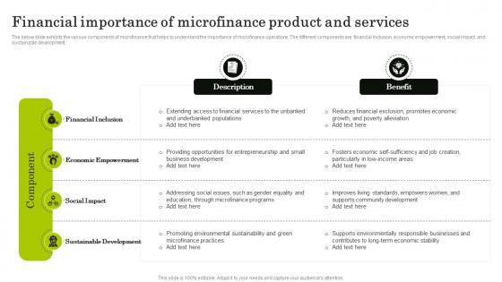 Financial Importance Microfinance Navigating The World Of Microfinance Basics To Innovation Fin SS