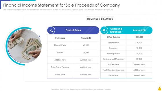 Financial Income Statement For Sale Proceeds Of Company