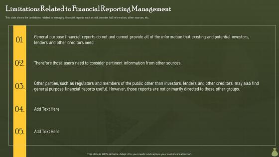 Financial Information Disclosure To The Various Limitations Related To Financial Reporting Management