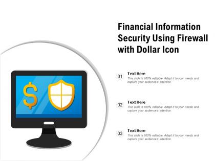 Financial information security using firewall with dollar icon