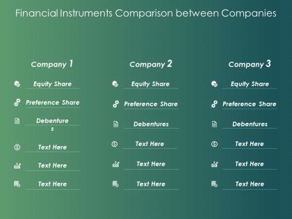 Financial instruments comparison between companies gears ppt powerpoint slides
