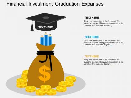 Financial investment graduation expanses flat powerpoint design