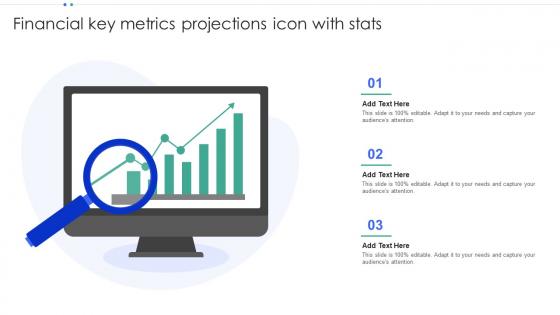 Financial Key Metrics Projections Icon With Stats