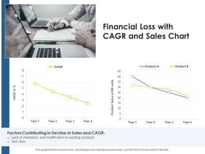 Financial loss with cagr and sales chart