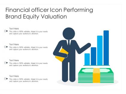 Financial officer icon performing brand equity valuation