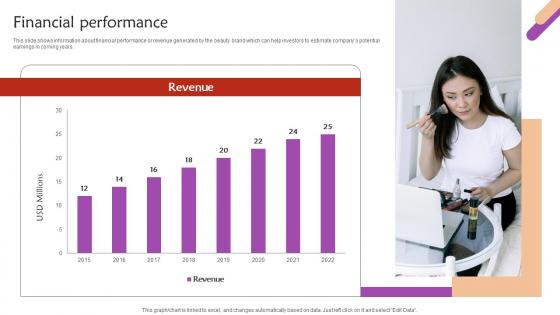 Financial Performance Beauty Company Investor Funding Elevator Pitch Deck