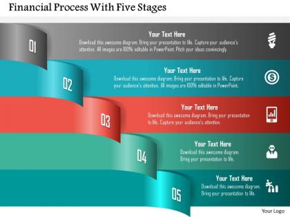 Financial process with five stages powerpoint templates