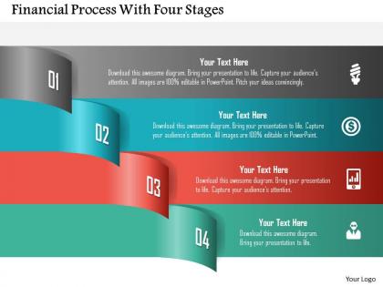 Financial process with four stages powerpoint templates