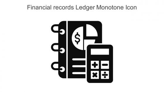 Financial Records Ledger Monotone Icon In Powerpoint Pptx Png And Editable Eps Format