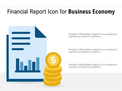 Financial report icon for business economy