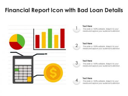 Financial report icon with bad loan details