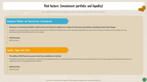 Financial Reporting To Measure The Financial Risk Factors Investment Portfolio And Liquidity