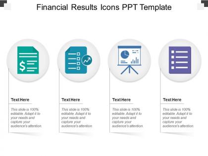 Financial results icons ppt template