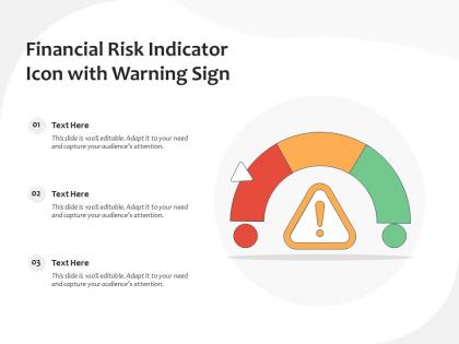 Financial risk indicator icon with warning sign