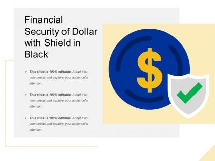 Financial security of dollar with shield in black