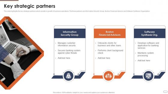 Financial Services Company Profile Key Strategic Partners Ppt Slides Template