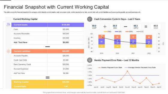 Financial snapshot with current working capital