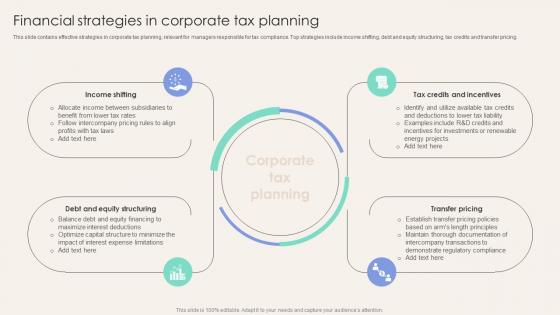 Financial Strategies In Corporate Tax Planning Corporate Finance Mastery Maximizing FIN SS