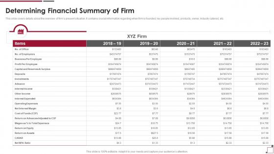 Financial Summary Of Firm Guide To Build Strawman Proposal