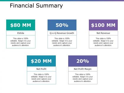 Financial summary ppt layouts design templates