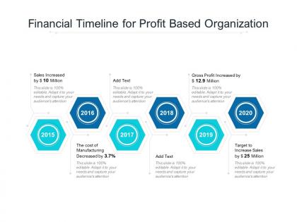 Financial timeline for profit based organization