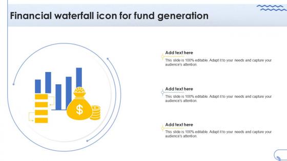 Financial Waterfall Icon For Fund Generation