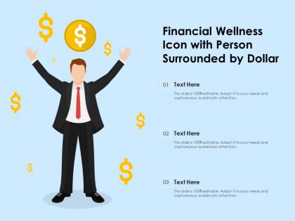 Financial wellness icon with person surrounded by dollar