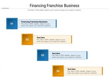 Financing franchise business ppt powerpoint presentation show inspiration cpb