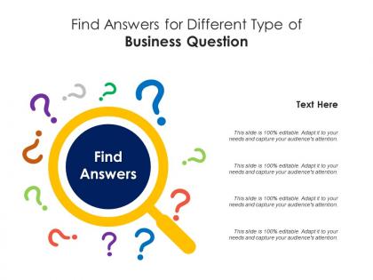 Find answer for different type of business question infographic template