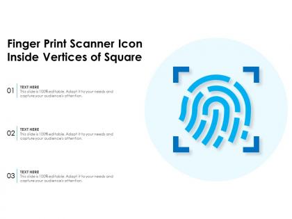 Finger print scanner icon inside vertices of square